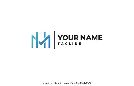 simple letra inicial simple diseño del logotipo de MH monogram para bienes raíces, finanzas, consultoría empresarial