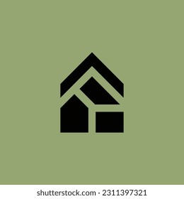 simple modern initial letter R house logo