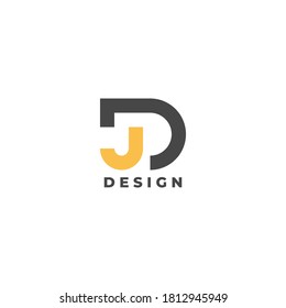 Simple and modern initial logo J and D design template.