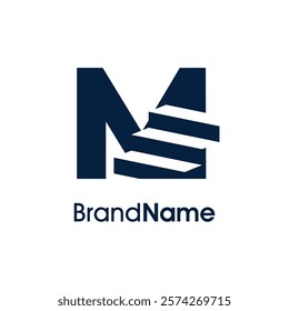 Simple and Modern Initial M combine with Stair in single color. Logo Good for your any company and can work as well in small size.
