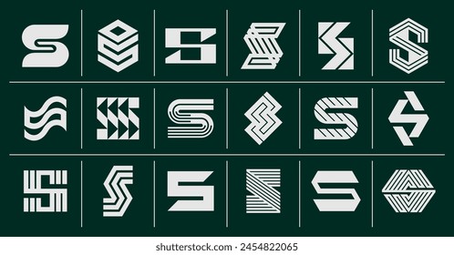 Simple modern initial S letter logo bundle