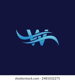 Simple Modern Initial W Wave Creative Business Icon Design Logo