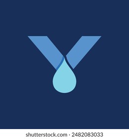 Simple Modern Initial Y Drop Nature Business Creative Logo