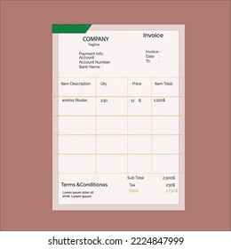 simple and modern invoice design