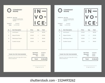 Simple and Modern Invoice Design Template