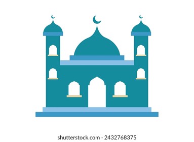 Simple modern islamic mosque building illustration. Suitable for Diagrams, Map, Infographics, Illustration, ramadan and eid mubarak greeting cards