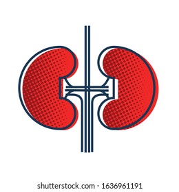 simple modern isolated human kidney outline flat style vector illustration