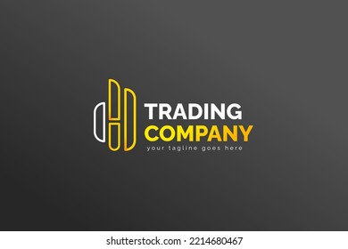 Simple Modern Isolated Trading Logo Template. In White and Yellow Color. For your trading company, business, brand, and many more