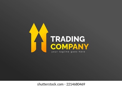 Simple Modern Isolated Trading Logo Template. In White and Yellow Color. For your trading company, business, brand, and many more