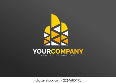 Simple Modern Isolated Trading Logo Template. In White and Yellow Color. For your trading company, business, brand, and many more