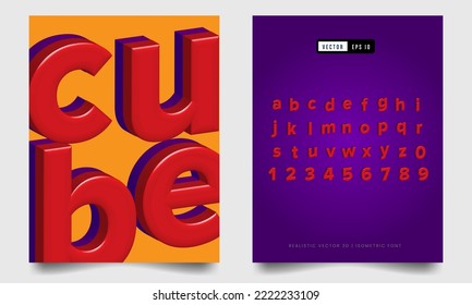 Simple modern isometric alphabet cube font vector 3d typography