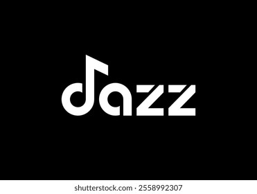 simple modern jazz with musical note logo design