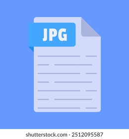 Simple and modern jpg file extension vector illustration flat design isolated on blue background