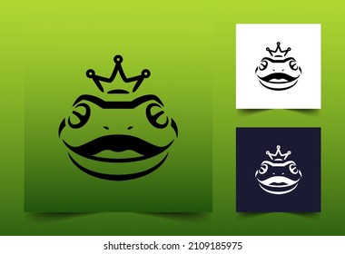 simple modern king frog logo template