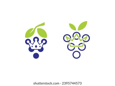 simple modern king grape logo design