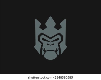 Simple and modern Kingkong logo isolated on black background. Separated artwork easy to edit.