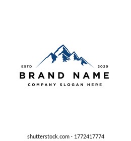 simple modern landscape mountain hills logo design inspiration