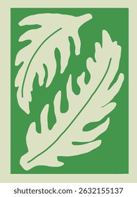 Simple modern leaf art with clean lines and bold contrast. Ideal for fabric prints, stickers, and digital backgrounds