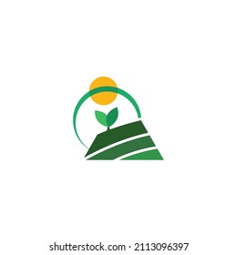 Simple modern leaf nature green Agriculture logo design vector.