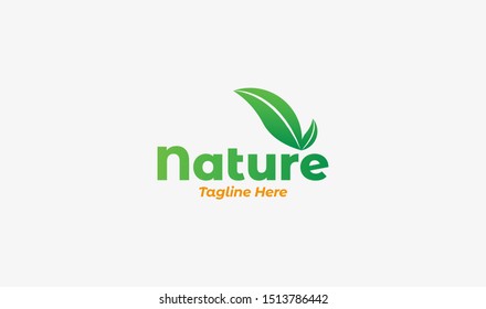 Simple Modern Leaf Nature logo idea 