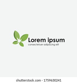 Simple and modern Leafs plus butterfly logo design