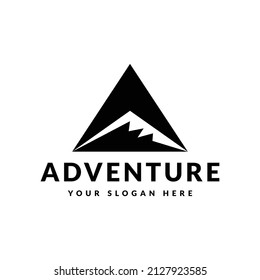 simple and modern letter A or arrow with mountain logo design