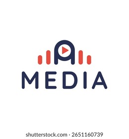 Simple Modern Letter A Audio Video Logo Template For Companies Engaged Videography, Production House, Audio Publisher And Media Company etc.