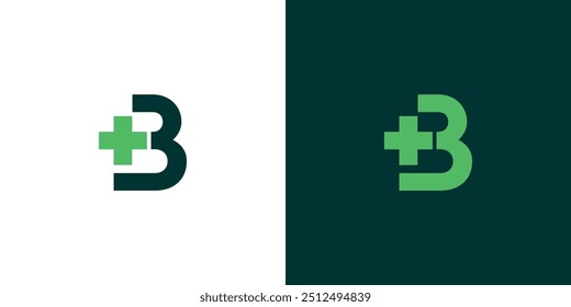 Simple and modern letter B combination health logo design