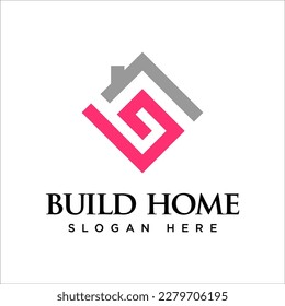 simple and modern letter B with house logo design template