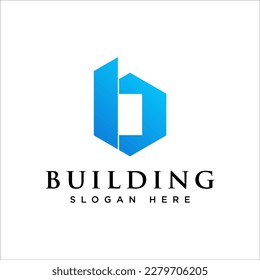 simple and modern letter B with house logo design template