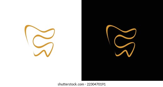 Simple and modern letter C initials dentist logo design	
