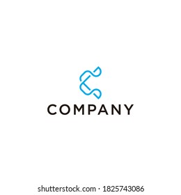 Einfache, moderne Buchstaben C Logo. Anspruchsvolles, einfaches Logo für verschiedene Medien, geeignet für Technologieunternehmen.