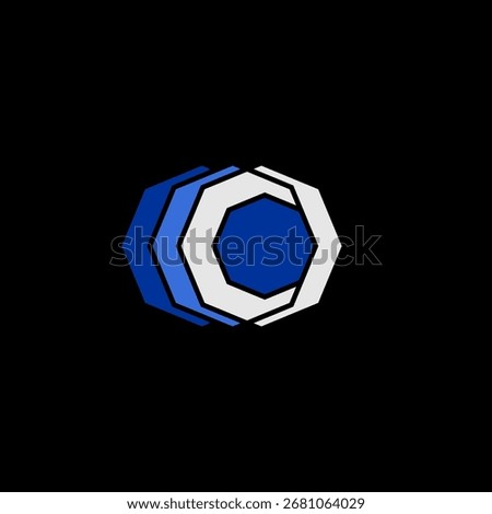 Simple and Modern letter C logo with an octagonal shape. Suitable for various types of companies, especially those operating in the technology sector.