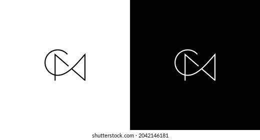 Simple and modern letter CM initials logo design