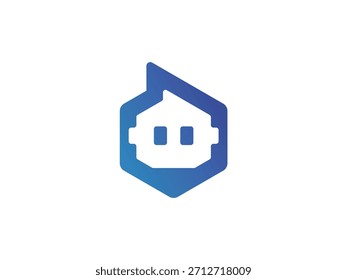 simple and modern letter d bot logo design template elements