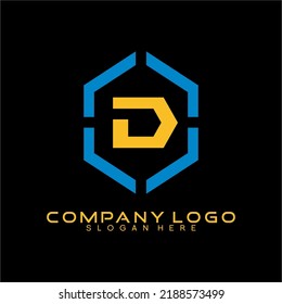 Simple modern letter D design logo vector