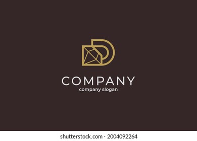 simple modern letter d diamond logo vector icon template