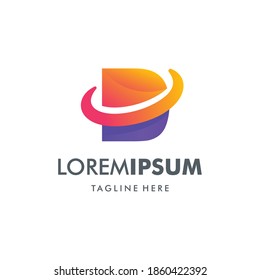 simple and modern letter D template