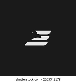 simple and modern letter e eagle logo. used for various businesses and industries