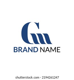letra simple diseño de logotipo GM