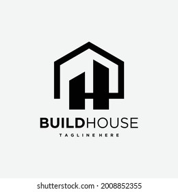 simple and modern letter H building and house logo