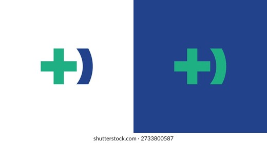 Simple and modern letter H combination health logo design