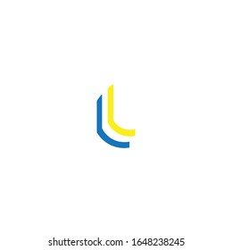  Letras sencillas y modernas de color azul y amarillo. 