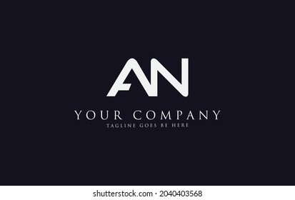 Diseño de logotipo de letras AN simple y moderno para marcas y negocios