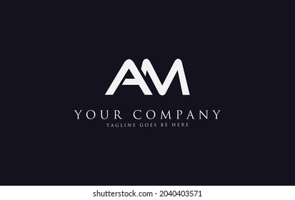 Simple and modern AM letter logo design for brand and business