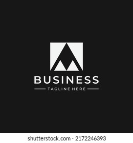 simple and modern letter A mountain