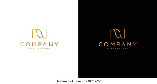 Simple and modern letter N initials logo design 