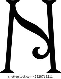 Letra simple y moderna Diseño del logotipo de las iniciales N