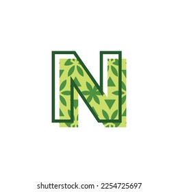 simple and modern letter N natural leaf pattern logo