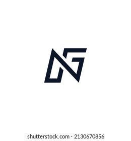 Simple Modern Letter NG Monogram Logo Design Vector